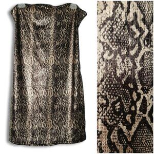 PRIMARK New - Snakeskin Pattern Stretchy Strapless Fitted Mini Dress Sz L